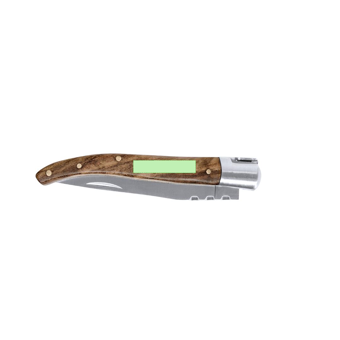 Navaja de acero inox con mango de madera natural lacada resistente a la corrosión