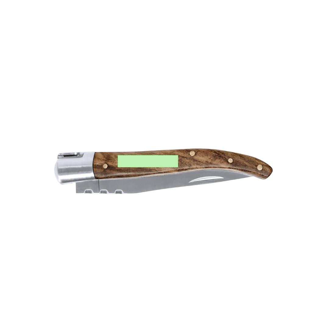Navaja de acero inox con mango de madera natural lacada resistente a la corrosión