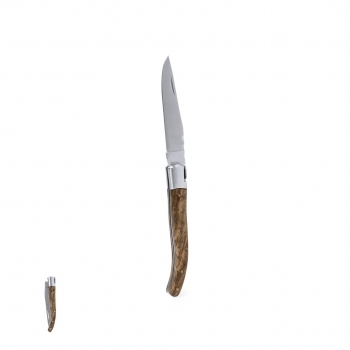 Navaja de acero inox con mango de madera natural lacada resistente a la corrosión