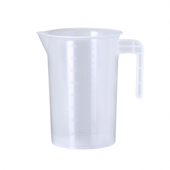 Jarra medidora de PP transparente 4 litros con asa y escala dual ml/oz en tramos de 100 ml