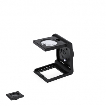 Lupa plegable 8 aumentos con LED integrado y regla de medición