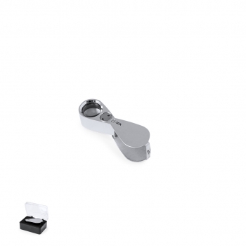 Lupa plegable de metal 30 aumentos con 2 LEDs integrados y pilas incluidas