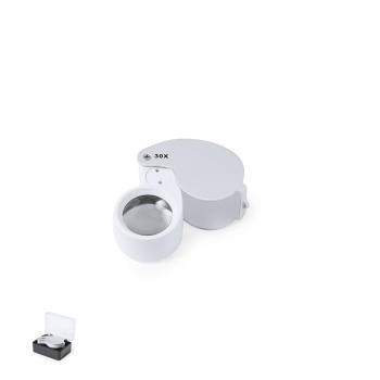 Lupa plegable doble de metal 30 aumentos con 2 LEDs y lente secundaria