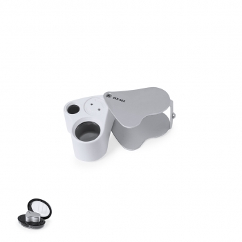 Lupa plegable doble de metal 30X y 60X con 2 LEDs para análisis de alta precisión