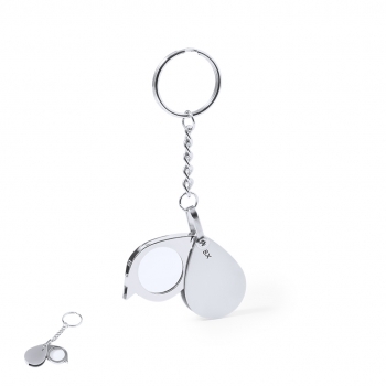 Lupa llavero plegable de metal 8 aumentos sin LED