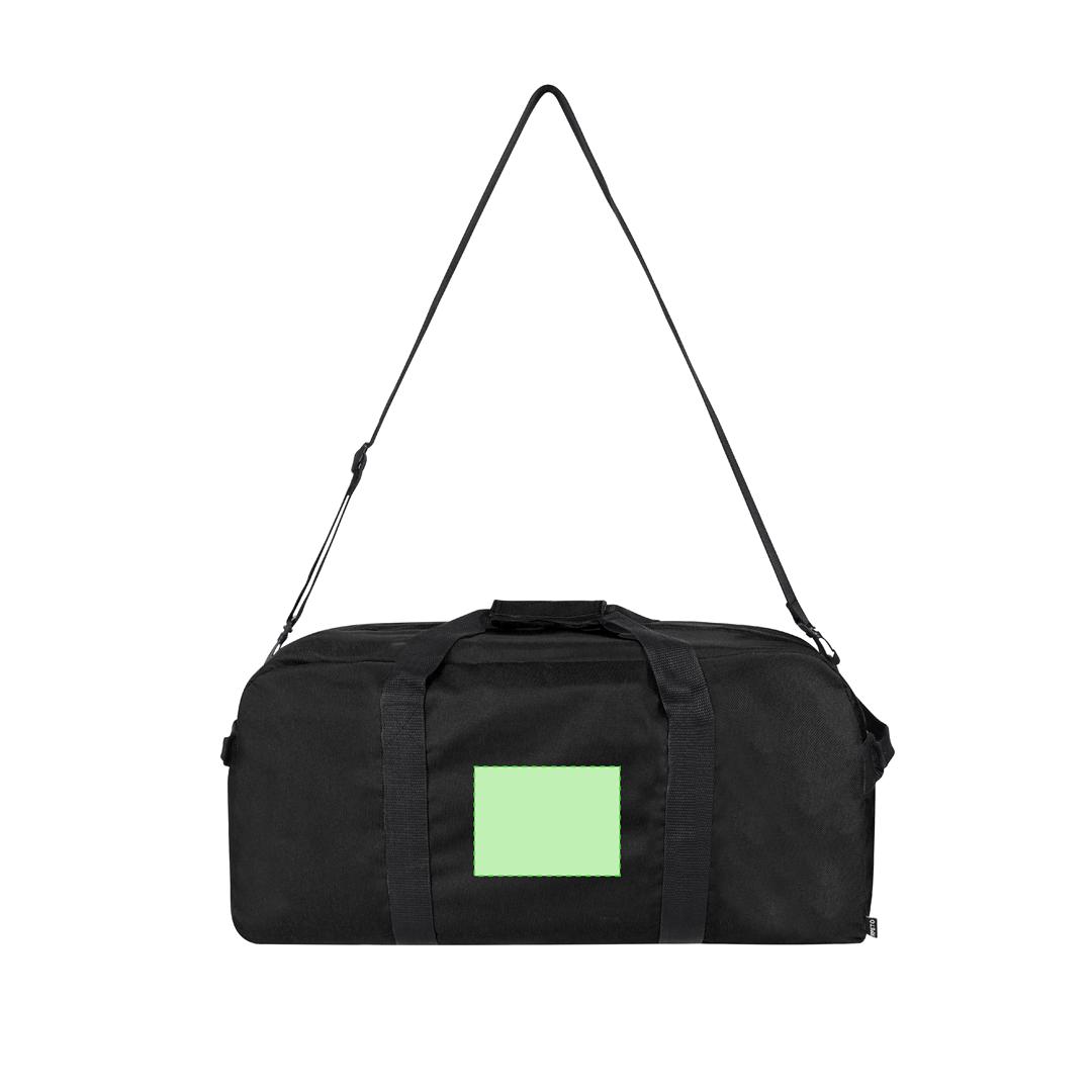 Bolso de RPET 600D con asas reforzadas, empuñadura acolchada, bandolera de doble mosquetón