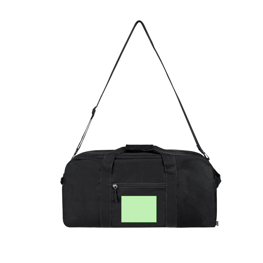 Bolso de RPET 600D con asas reforzadas, empuñadura acolchada, bandolera de doble mosquetón