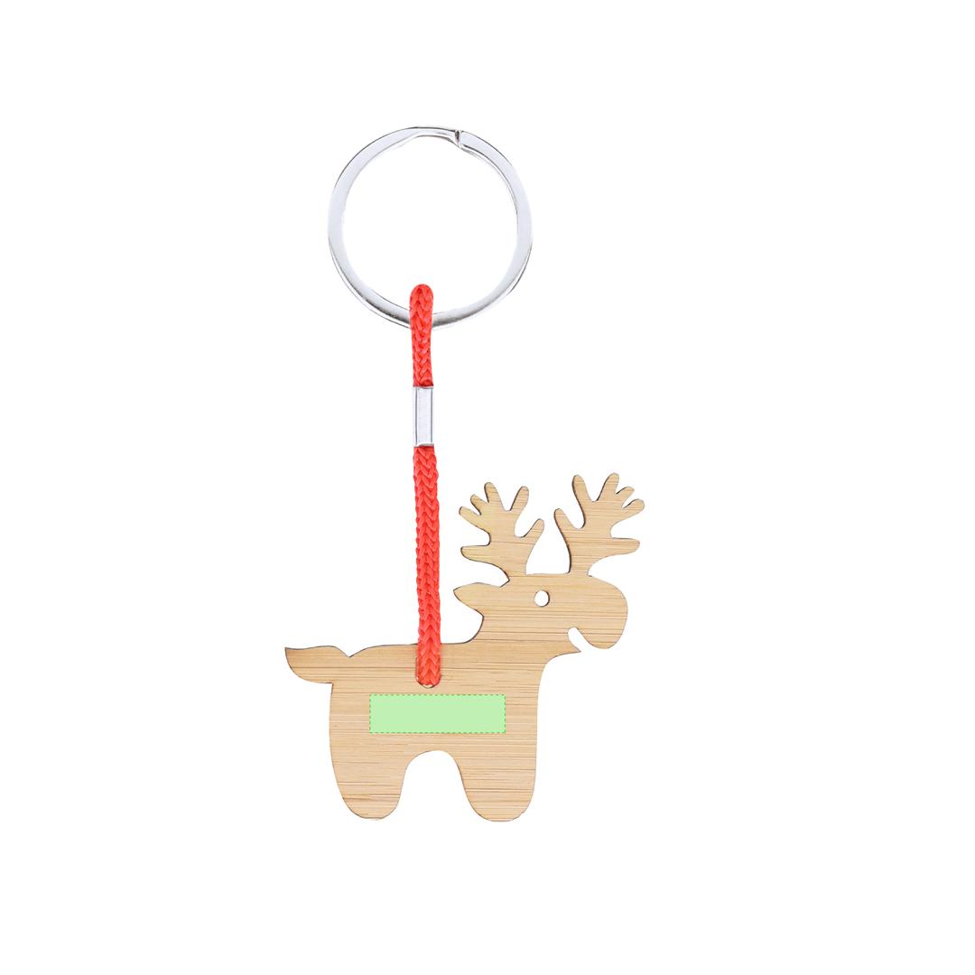 Llavero navideño Matcher de bambú — 4 diseños (Reno, Gorro Papá Noel, Árbol, Calcetín), material natural sostenible