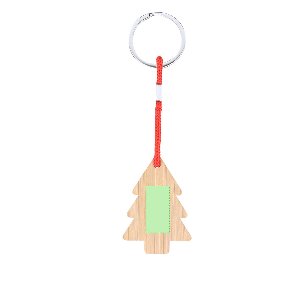 Llavero navideño Matcher de bambú — 4 diseños (Reno, Gorro Papá Noel, Árbol, Calcetín), material natural sostenible