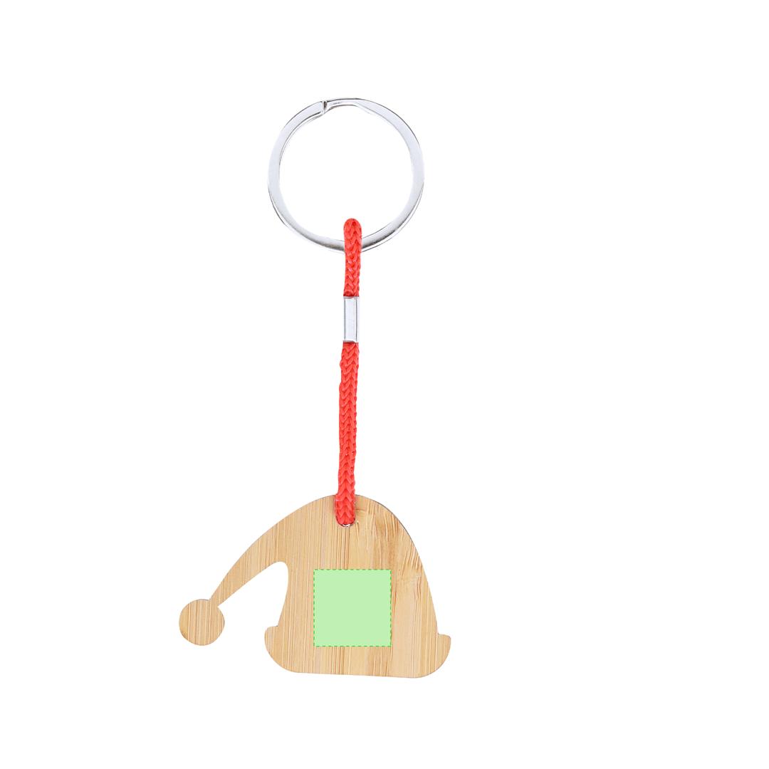 Llavero navideño Matcher de bambú — 4 diseños (Reno, Gorro Papá Noel, Árbol, Calcetín), material natural sostenible