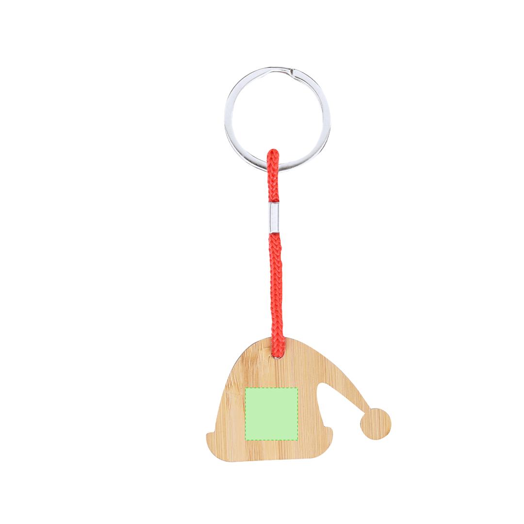 Llavero navideño Matcher de bambú — 4 diseños (Reno, Gorro Papá Noel, Árbol, Calcetín), material natural sostenible