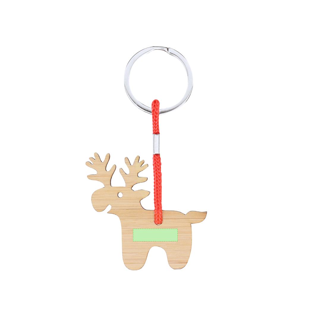 Llavero navideño Matcher de bambú — 4 diseños (Reno, Gorro Papá Noel, Árbol, Calcetín), material natural sostenible