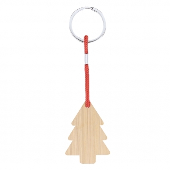 Llavero navideño Matcher de bambú — 4 diseños (Reno, Gorro Papá Noel, Árbol, Calcetín), material natural sostenible