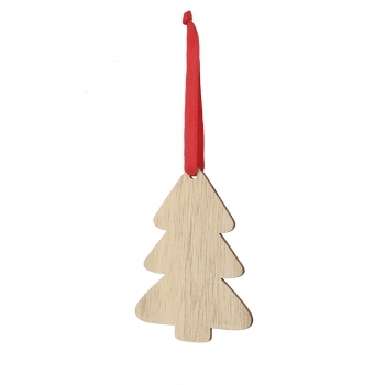 Adorno navideño sublimación Clixar de madera — 3 diseños (Gorro Papá Noel, Árbol, Bola), lazo rojo, diseñado especialmente para sublimación