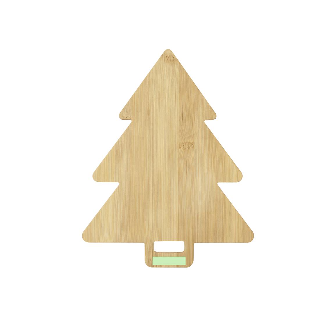 Tabla de cocina navideña Strasser en forma de árbol — bambú con asa troquelada, fácil limpieza y almacenamiento