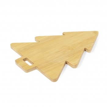 Tabla de cocina navideña Strasser en forma de árbol — bambú con asa troquelada, fácil limpieza y almacenamiento