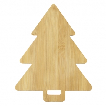 Tabla de cocina navideña Strasser en forma de árbol — bambú con asa troquelada, fácil limpieza y almacenamiento