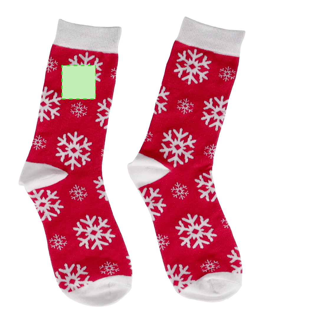 Calcetines navideños Scrubit en bola de navidad — poliéster suave con motivos navideños, presentación en bola transparente con lazo rojo, tallas S-M y L-XL