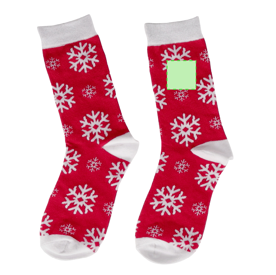 Calcetines navideños Scrubit en bola de navidad — poliéster suave con motivos navideños, presentación en bola transparente con lazo rojo, tallas S-M y L-XL