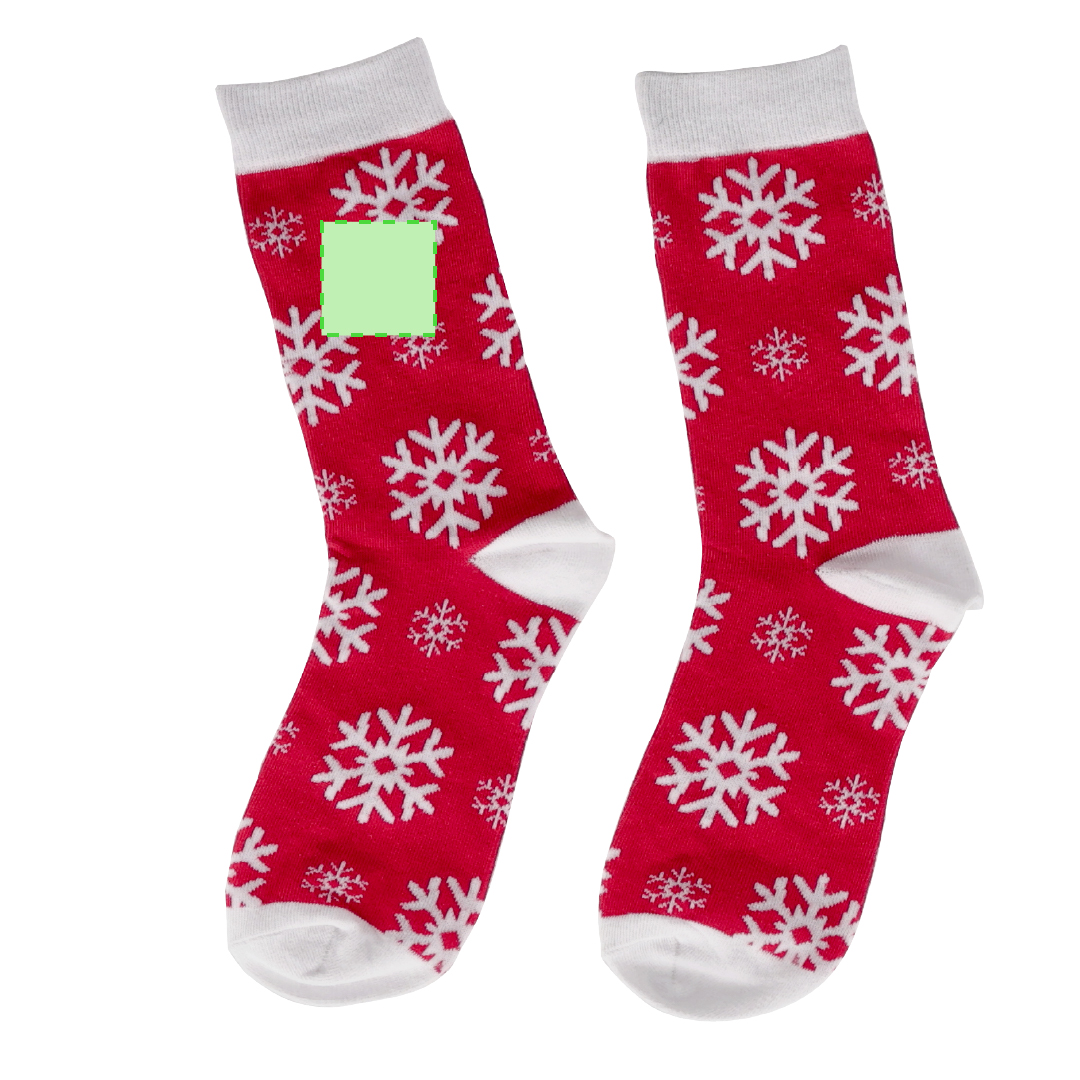 Calcetines navideños Scrubit en bola de navidad — poliéster suave con motivos navideños, presentación en bola transparente con lazo rojo, tallas S-M y L-XL
