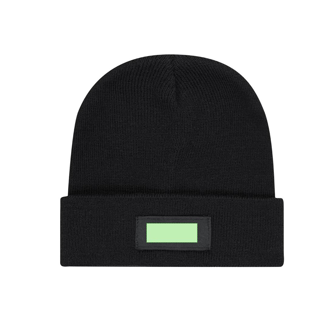 Gorro niño acrílico suave cálido elástico dobladillo etiqueta frontal