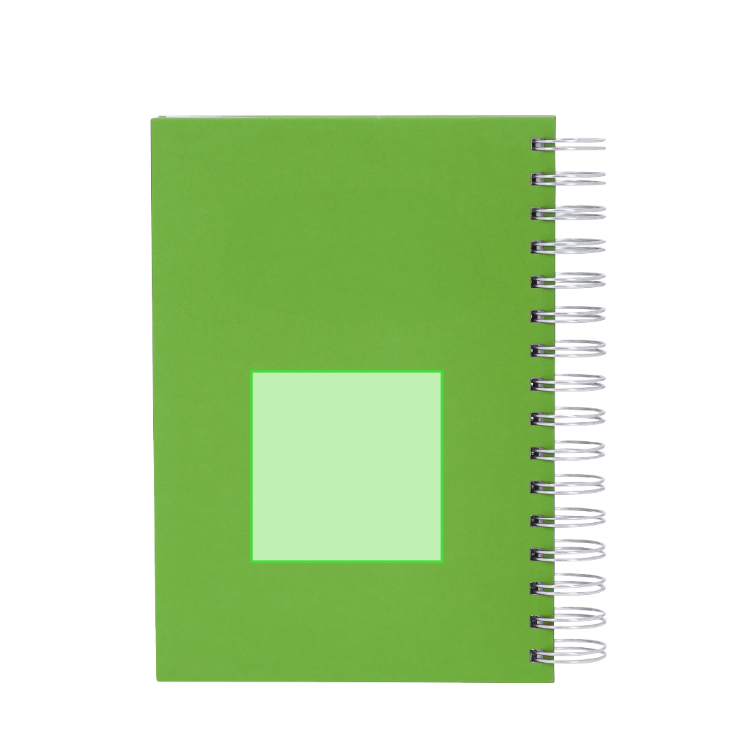 Agenda corporativa de PU con página por día y packaging de regalo
