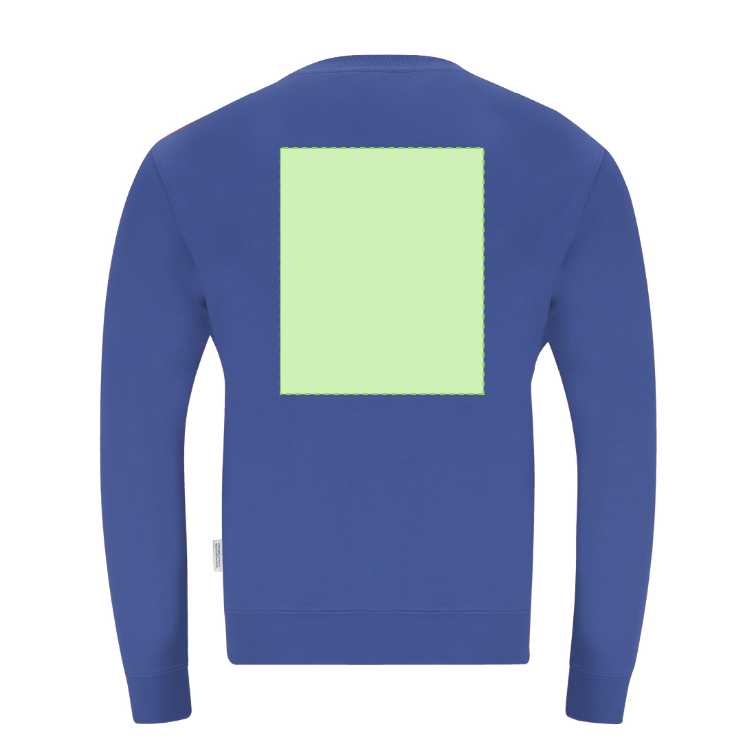 Sudadera Skelton adulto cuello redondo — 60% algodón orgánico / 40% RPET felpa perchada 280 g/m², canalé con elastano y etiqueta eco