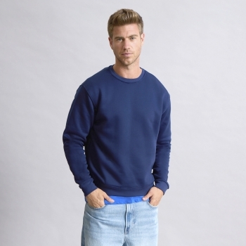 Sudadera Skelton adulto cuello redondo — 60% algodón orgánico / 40% RPET felpa perchada 280 g/m², canalé con elastano y etiqueta eco