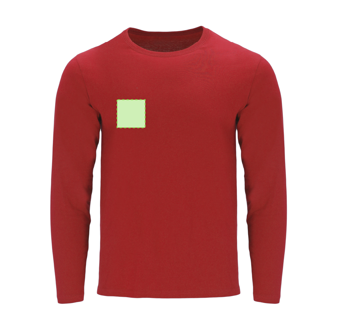 Camiseta Hawk adulto manga larga color — 100% algodón Ring Spun 160 g/m², tubular con cuello canalé 1x1 y puños sin canalé