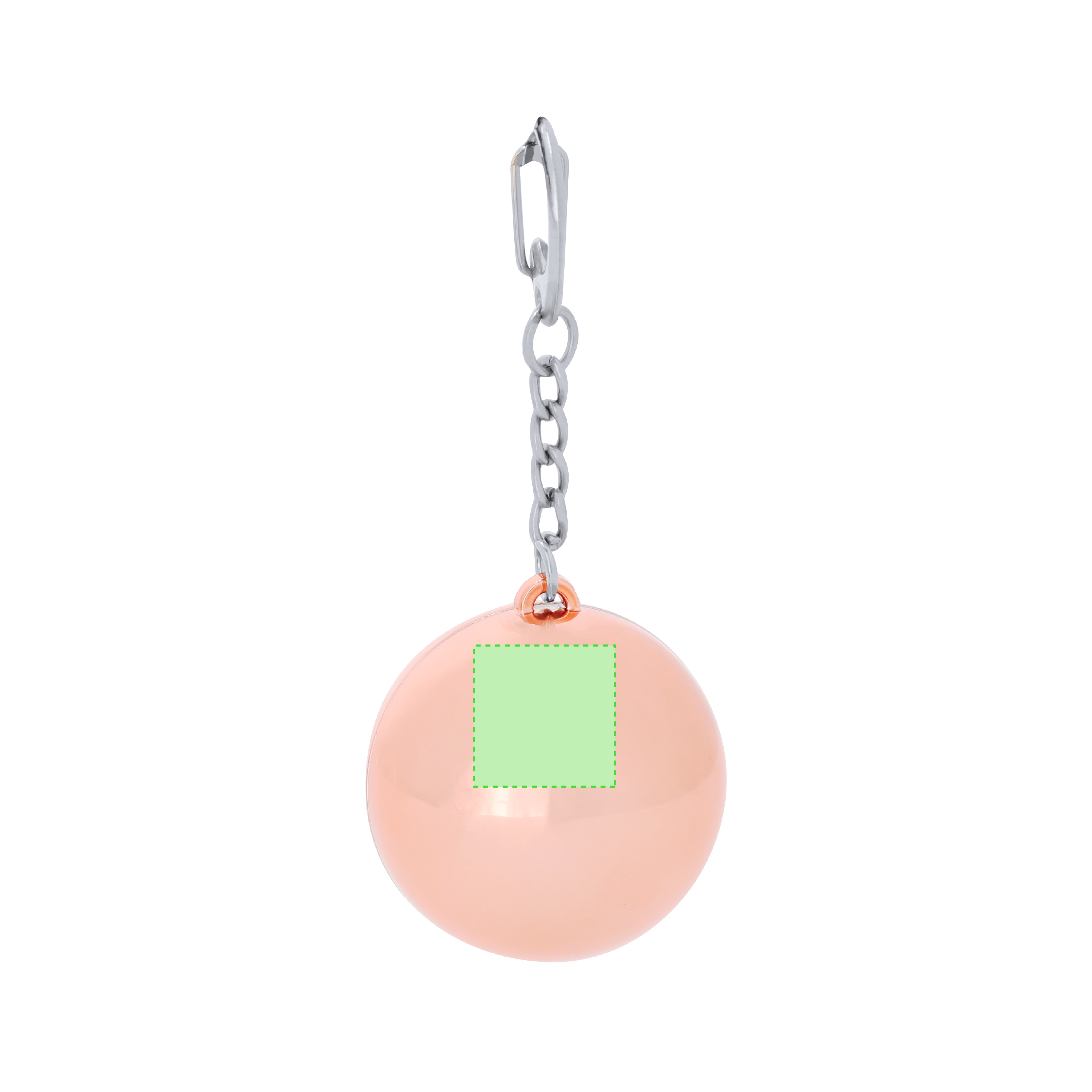 Llavero bálsamo labial SPF15 esfera con mosquetón dorado plateado oro rosa
