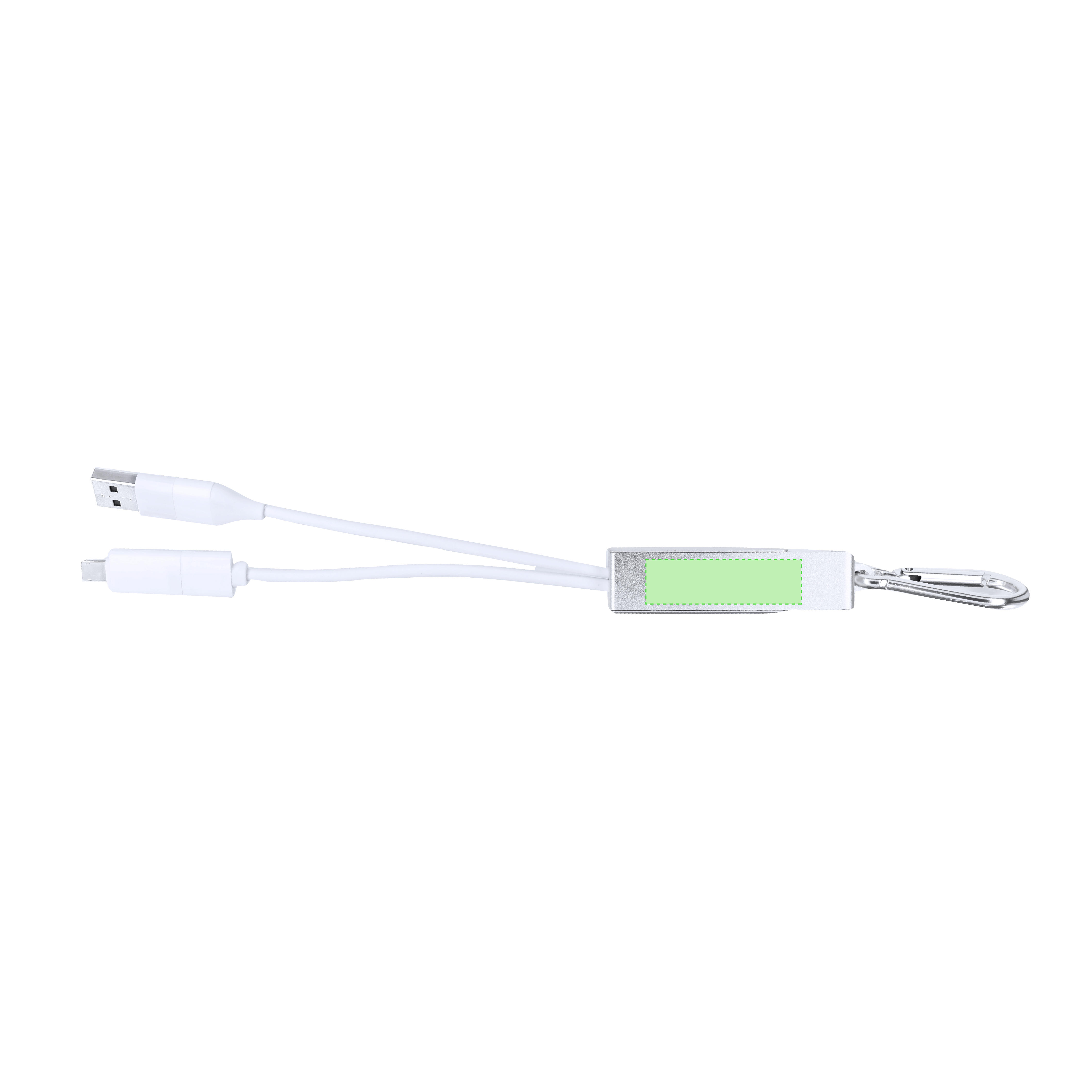 Hub USB con cable cargador 3 en 1 integrado de aluminio reciclado