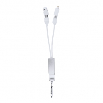 Hub USB con cable cargador 3 en 1 integrado de aluminio reciclado