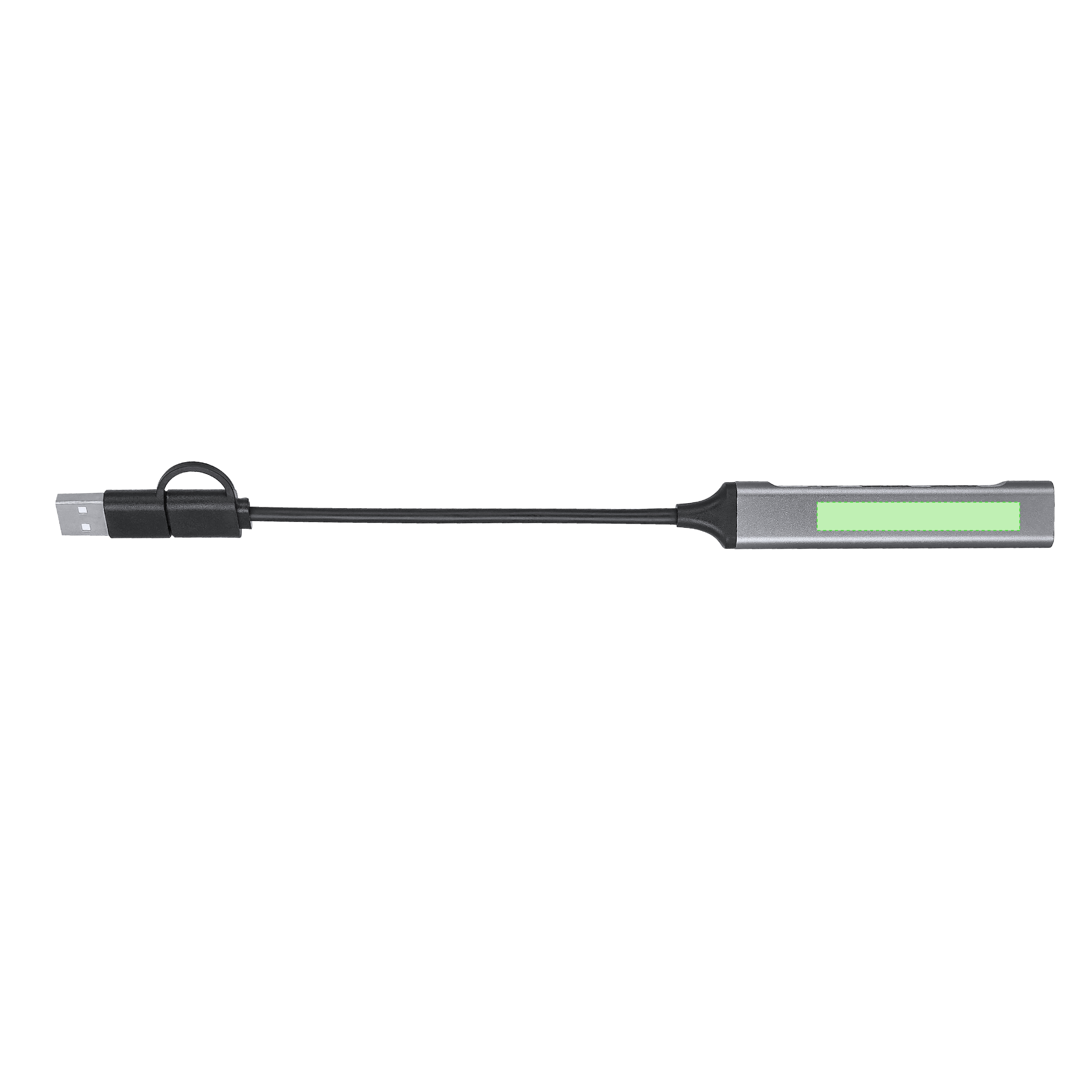 Hub USB de aluminio reciclado con Tipo-C 3.0 y 3 puertos USB-A