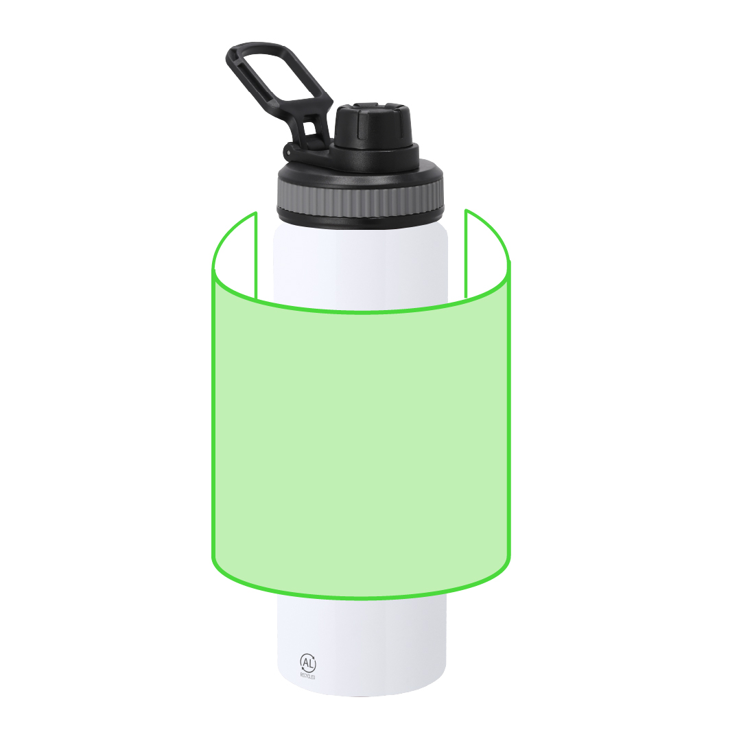 Botella gigante de aluminio reciclado para hidratación continua 800 ml