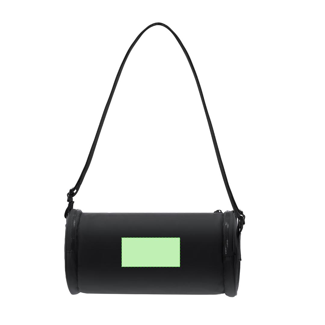 Bolso bandolera de PU con compartimento forrado, cremalleras metálicas, correa ancha con hebillas metal