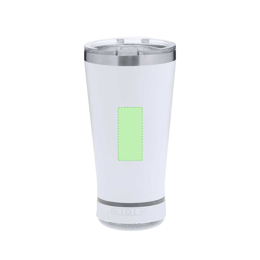 Vaso térmico de acero inox doble pared 440 ml con altavoz Bluetooth 5.3 de 3W integrado