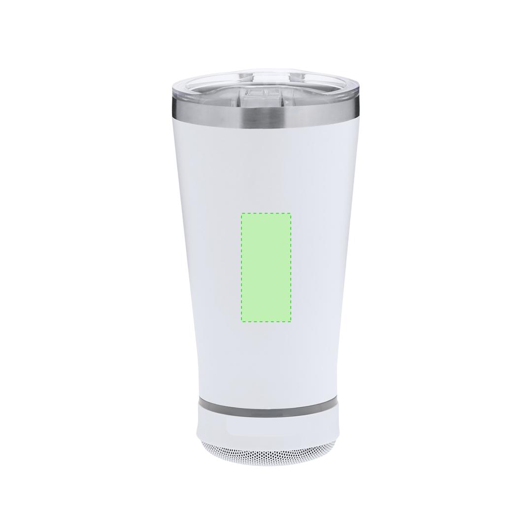 Vaso térmico de acero inox doble pared 440 ml con altavoz Bluetooth 5.3 de 3W integrado