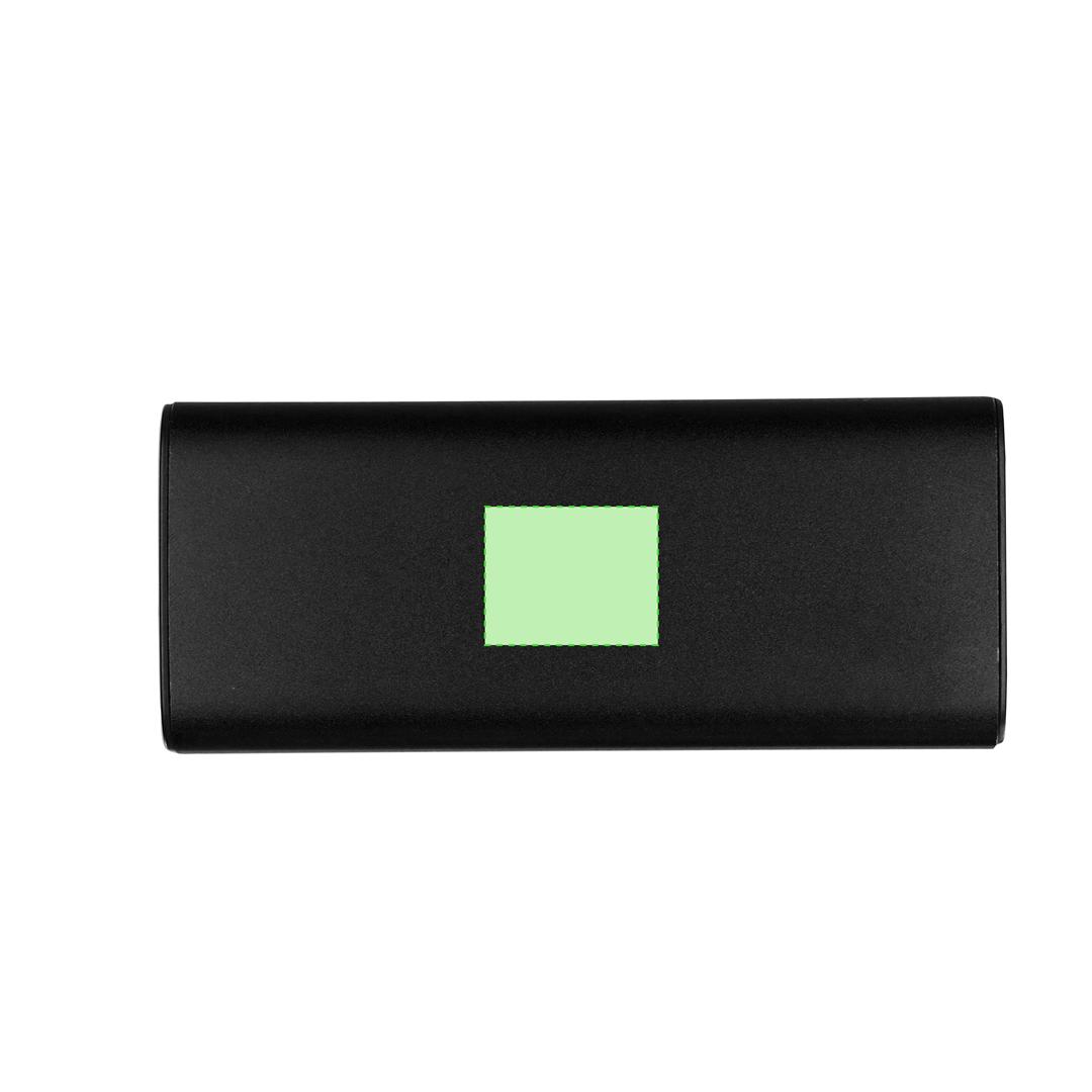Powerbank premium de aluminio reciclado con 10000 mAh y acabado metálico