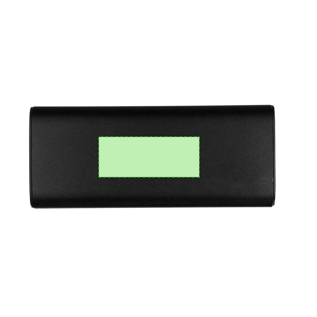 Powerbank premium de aluminio reciclado con 10000 mAh y acabado metálico