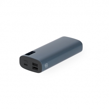 Powerbank premium de aluminio reciclado con 10000 mAh y acabado metálico