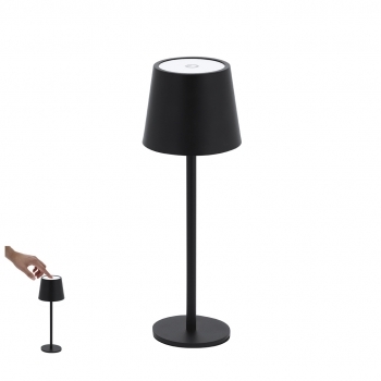 Lámpara decorativa de metal 48 LED regulables 3 modos de luz acabado negro cromado