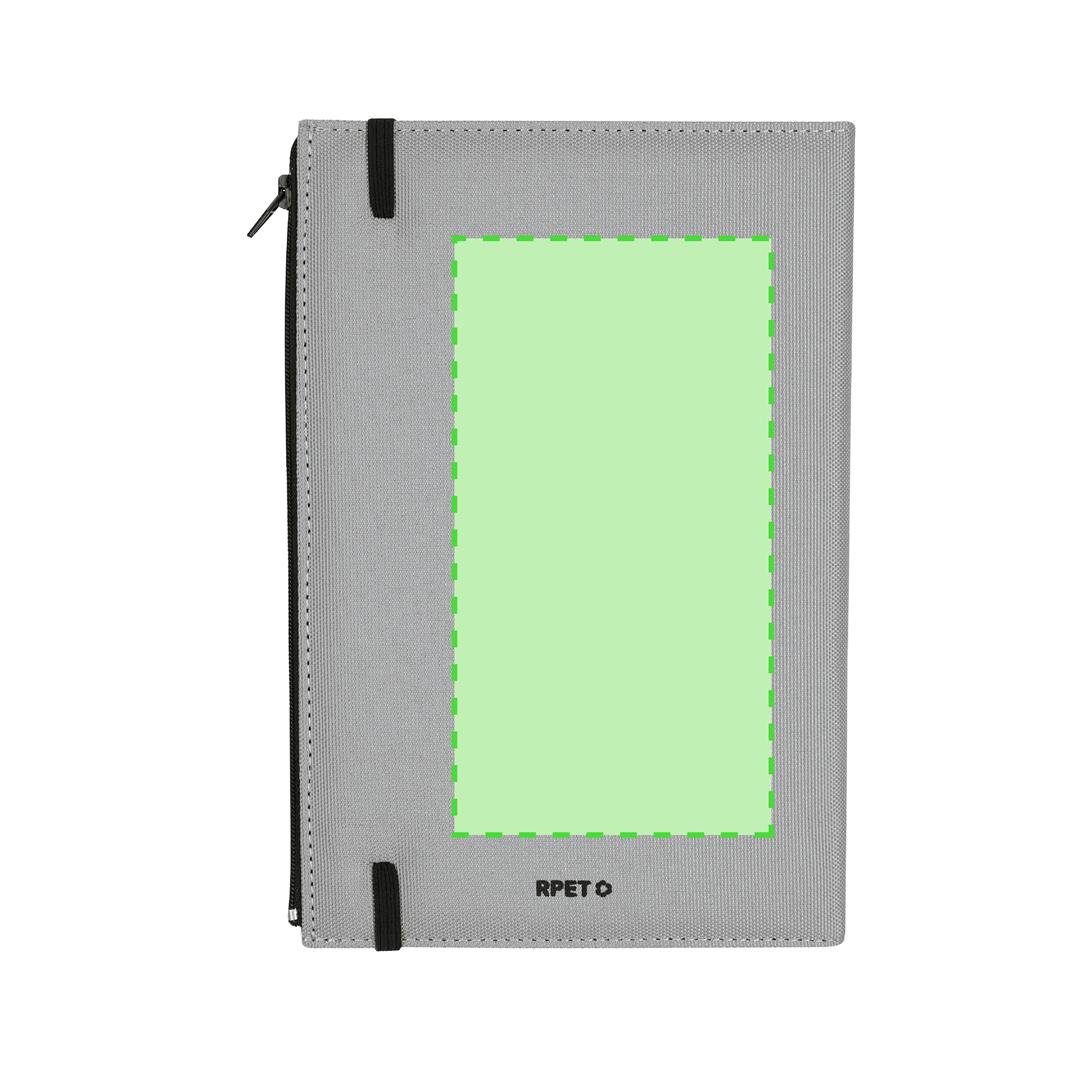 Bloc de notas con funda de RPET 600D rígida y 100 hojas
