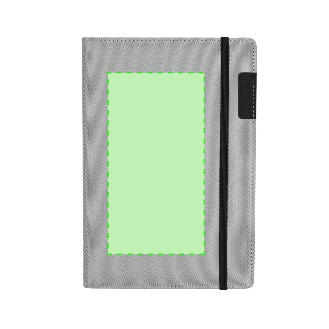 Bloc de notas con funda de RPET 600D rígida y 100 hojas
