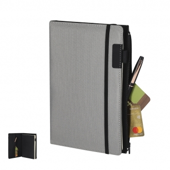 Bloc de notas con funda de RPET 600D rígida y 100 hojas