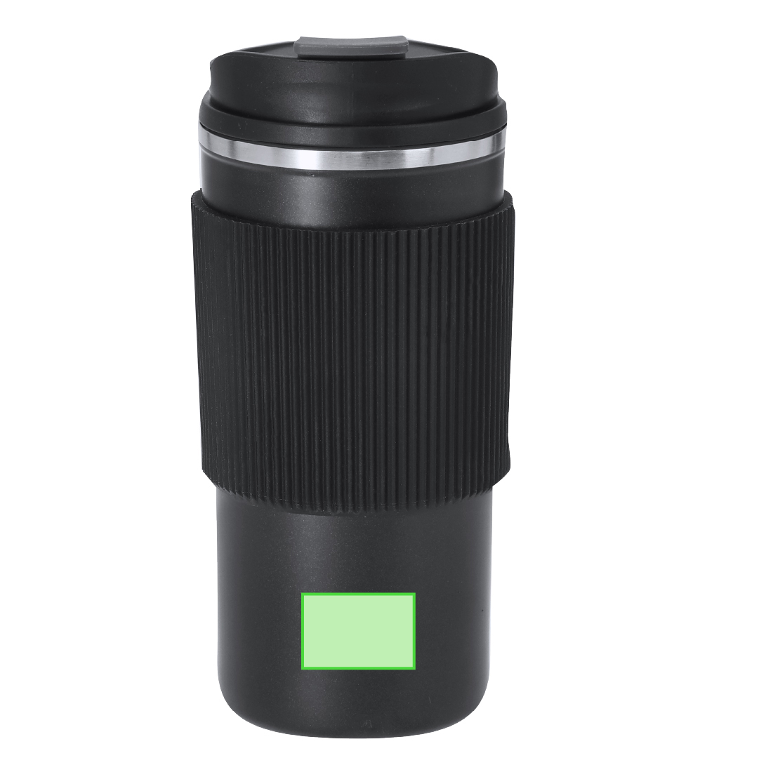 Set de bienvenida con vaso térmico acero 470ml y bloc PU flexible de 100 hojas