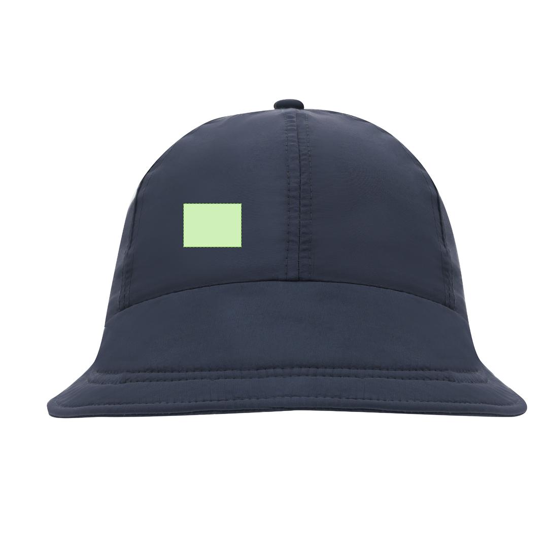 Gorra 6 paneles de poliéster con visera flexible y amplia de perfil alto