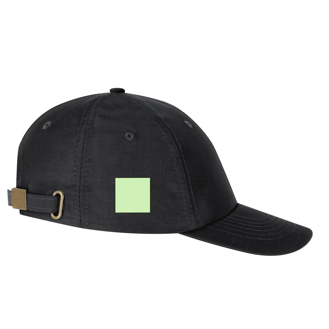 Gorra deportiva 6 paneles de poliéster RPET reciclado con protección UV50