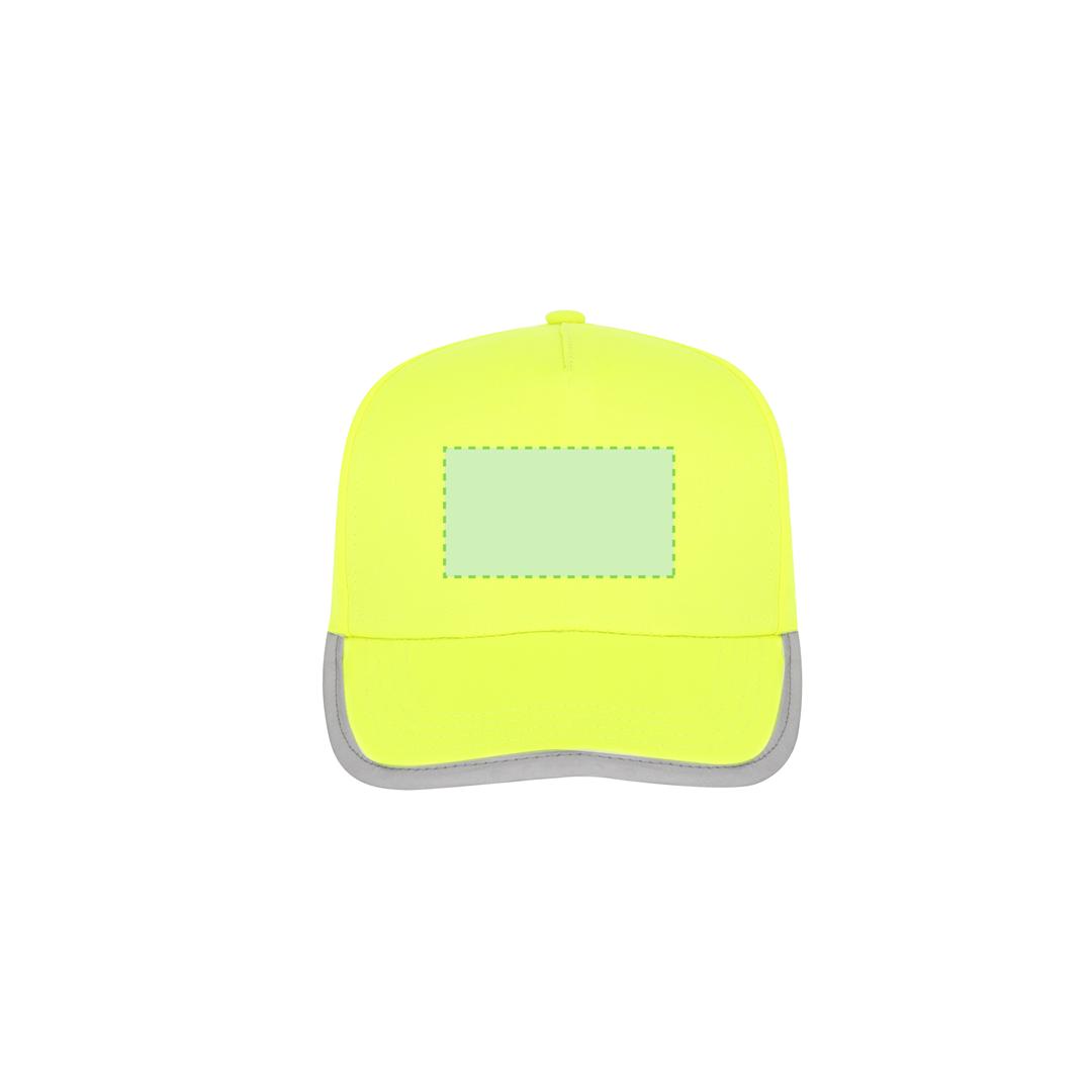 Gorra niño deportiva poliéster bicolor amarillo reflectante visera cierre velcro