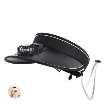 Visera con ventilador recargable integrado de 3 velocidades y batería de 150 mAh
