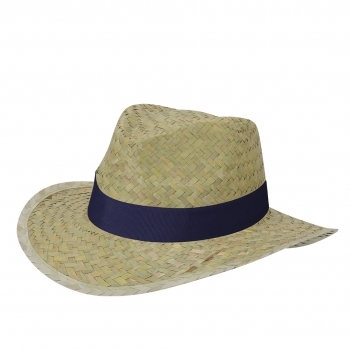 Sombrero de paja trenzada verde natural con cinta interior